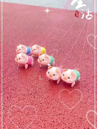 正版牵绳猪会走路的电动发光音乐儿童电动猪纤绳遛猪玩具#好物推荐🔥