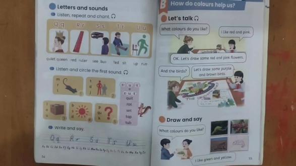 人教pep版英语三年级上册第五单元54页#每天学习一点点#陪孩子一起学习 #英语