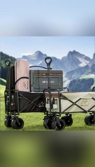 露营车小推车营地拖车户外折叠露营车大容量耐磨防水可折叠#露营车小推车 #户外折叠露营车 #好物推荐给大家