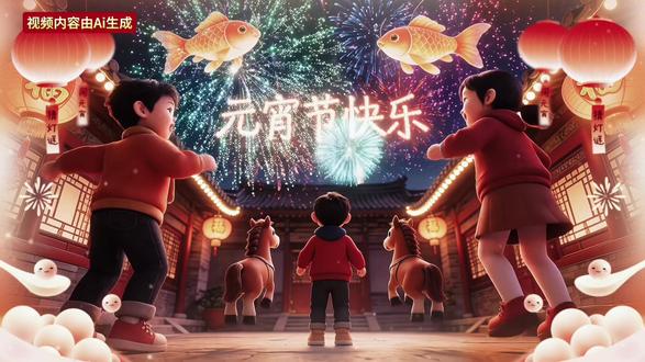 #创作者中心#即梦Ai创作者计划 #即梦Ai新影像 骏马闹元宵贺卡,祝大家元宵节快乐#AI创作浪潮计划 #AI新春游园会 2026温暖中国年。@即梦AI