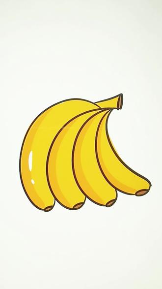 用4个C画香蕉#简笔画#画画教程#学画画