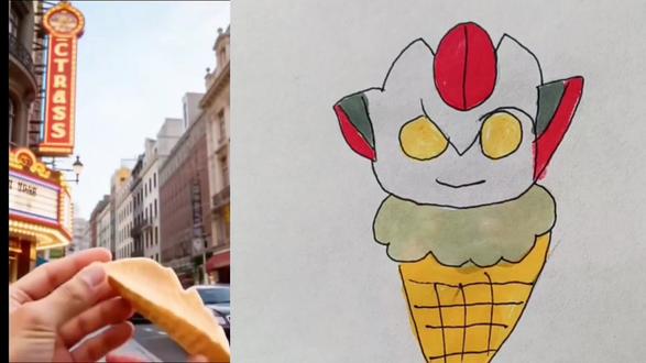 奥特曼冰淇淋融化了#简笔画#光之国#奥特曼@抖音创作小助手