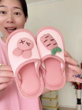 天凉了,赶紧给孩子换双#亚麻拖鞋 ,脚爱出汗#吸汗透气 #居家拖鞋 #儿童拖鞋