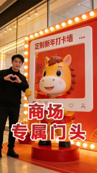 萌趣卡通小马托着大金福字,红金配色直接年味拉满💯路过的宝子都忍不住咔咔拍照,发圈秒赞爆!#新年打卡 #萌趣吉祥物 #福气满满 #曲阳县亿阳园林工程有限公司