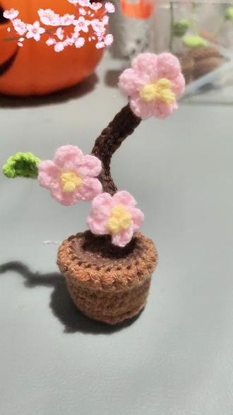 送你一朵小桃花#手工编织零基础教学 #手工 #手工制作 #钩织教程 #毛线钩织