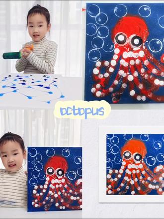一起来画章鱼吧🐙🐙🐙#章鱼创意画 #儿童创意画