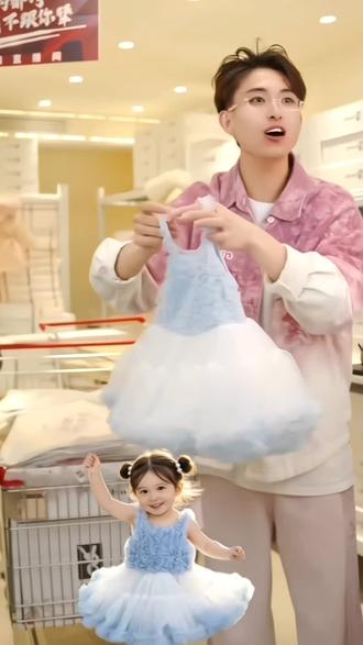 好甜!女童蓝色公主tutu裙连衣裙#公主裙 #儿童公主裙 #女孩公主裙蓬蓬裙 #纱纱裙 #夏天该有的样子