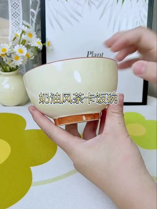 谁见了能不喜欢这款好看好用的奶油风碗碟套装 #奶油风碗碟套装 #米饭碗套装 #奶油风餐具