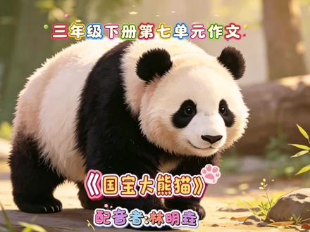 #三年级下册语文 #第七单元#作文#大熊猫 国宝大熊猫🐼