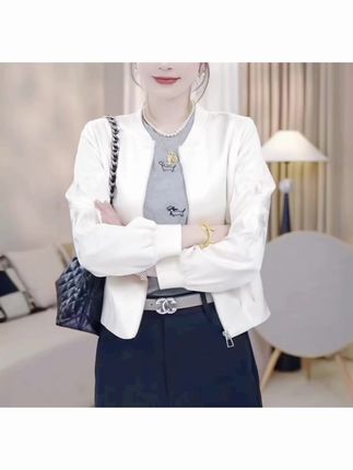 鸟语花香~2025秋季新款刺绣微光缎棒球服外套女气质小个子夹克#秋季新款 #棒球服外套 #小个子穿搭 #好物推荐🔥