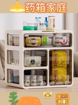 #居家好物 药箱家庭装急救药品药物药盒收纳箱分格防尘防潮抽屉式多层医药箱#收纳盒 #药箱 #药箱收纳盒 #收纳箱药箱