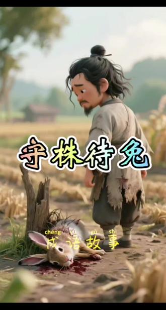 每天分享一则成语故事之“守株待兔”; 当‘等待机遇’成为逃避劳动的合法借口——这就是‘守株待兔’最隐形的精神内耗。#成语故事 #成语 #成语积累 #国学文化 #中华文化