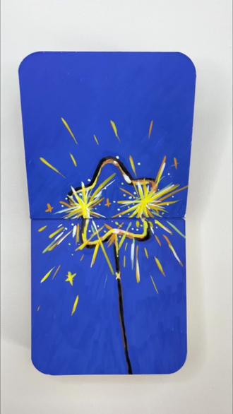 第十一幅 仙女棒,烟花绽放的瞬间~#马克笔手绘 #直液式丙烯马克笔 #零基础学画画 #每日一画 #跟着抖音学画画