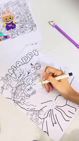 超级解压的描线条本,#线描画 #线描