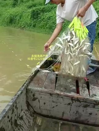 加强白丝手工渔网粘网丝网三层沉网捕鱼网鲫鱼加重#渔网#户外捕鱼#鱼获满满