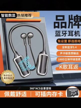 【升级高配版】无线蓝牙挂脖入耳式K歌耳返直播带麦克风游戏通用