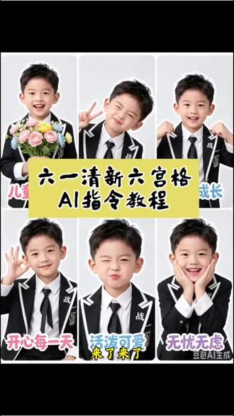六一来了…… 六一来了…… AI六一清新六宫格 AI六一清新六宫格教程 AI六一清新六宫格指令 AI六一清新六宫格图片 AI六一清新六宫格素材 AI六一清新六宫格视频 六一儿童节 六一儿童节写真 六一儿童节快乐 六一儿童节礼物 #小云雀AI#小云雀Ai图片设计#六一儿童节@桃子吃不饱