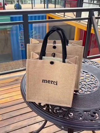 麻布手提袋女手提包妈咪包单肩休闲大容量女ins学生上班托特包#麻布#手提袋#单肩#大容量#上班族学生党必备