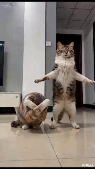 话说皮皮非常适合这个奇怪物语舞 #猫咪跳跃的搞笑视频 #奇怪物语