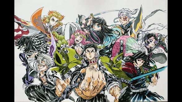 画完手已废!#鬼灭之刃九柱 #手绘