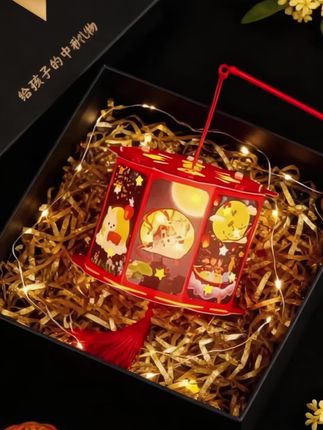 映菲寻中秋节庆兔子古风投影灯笼挂饰手工diy 材料包儿童手提花灯#手提灯笼 #手工 #中秋节 #儿童手提灯笼 #热款推荐