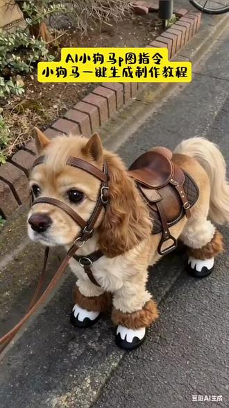 ai小狗马p图指令 小狗马一键生成制作教 #ai小狗马p图指令 小狗马ai指令教程 #豆包ai ,#豆包P图已经nextlevel了 #闪光灯一开跨年神图有了 #小狗ai 狗狗ai视频 ai宠物 泰迪小马装造型 小马配饰 宠物马鞍胸背带 狗狗变装ai特效 小狗马ai指令 小狗马特效 ai小狗马一键生成