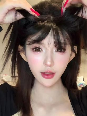 真的好自然!平时想尝试齐刘海但又不舍得剪 就可以买个这种头顶假发片尝试一下#假发 #增加发量 #我可真会买 #拯救发际线