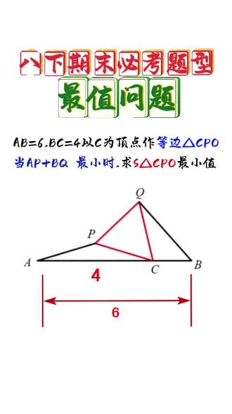 八年级下册最值问题8大解题套路,几何+函数一次搞定,逢考必对#八下数学#几何大专题#解题大招#数学思维#初中数学解题技巧