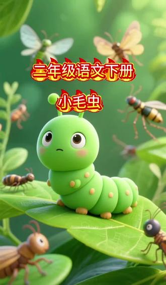 《小毛虫》来咯 #抖音全民写作大赛 #二年级语文下册小毛虫