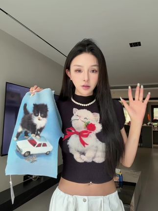 盲选丝带小猫!巨显瘦!#今日穿搭 #辣妹穿搭 #潮牌穿搭 #穿搭搭配 #我的ootd穿搭