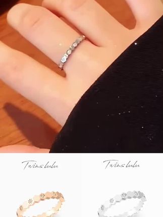 TWINS LULU 925银 轻奢个性时尚百搭简约多芒星蜂巢戒指女TSS7698#女人喜欢的饰品 #女友礼物#母亲节礼物 #情人节宜心动 #精致