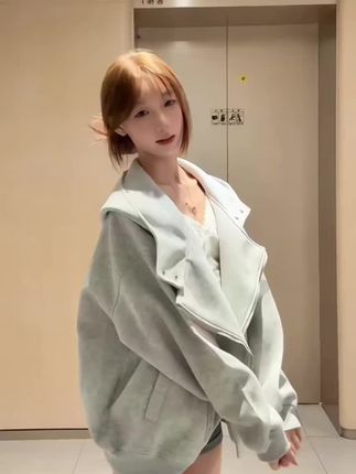 中秋亿万少年BUFU460g高克重双拉链开衫空气层连帽卫衣外套男女秋上衣#卫衣 #卫衣穿搭