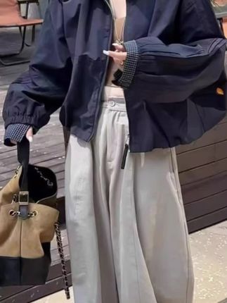 设计感格子拼接短外套女欧洲站早秋新款时尚休闲百搭显瘦夹克上衣#穿搭 #ootd穿搭 #高级感穿搭 #秋冬穿搭 #强烈推荐