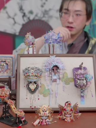 艺模粉黛凤冠宫灯立体冰箱贴拼图金属拼装模型手工DIY玩具点翠520#冰箱贴#玩具#儿童玩具#玩具推荐