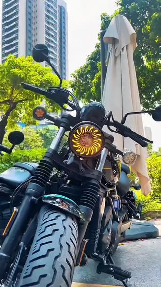 春风450/250CLC摩托车无损改装大灯LED透镜炫彩日行灯大灯总成