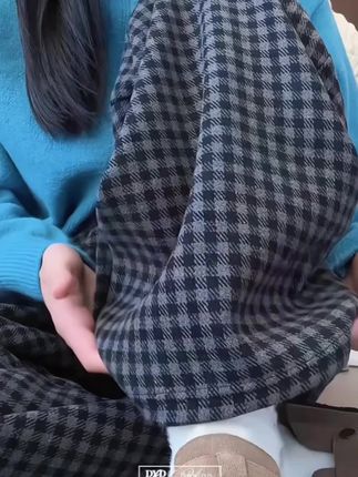 #阔腿裤 #梨形身材穿搭 #格子控 #格子阔腿裤 #显高显瘦显腿长