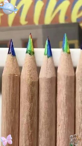 ins风原木彩虹笔7色同芯彩色铅笔渐变色魔法涂鸦手账笔#铅笔 #彩色铅笔 #画笔 #彩虹笔 #文具