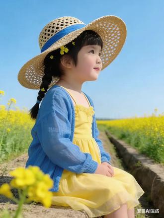 想拍油菜花田的宝宝们快来,太美了吧#豆包ai #豆包出大片有两把刷子 #豆包p图 #儿童写真 #豆包p图已经nextlevel了 儿童写真ai指令来了