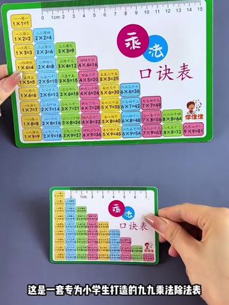 银行卡材质的乘法口诀表,防水防刮,随身携带,方便实用,大大提高了孩子背口诀的效率!#乘法口诀表 #二年级 #乘法口诀 #一升二 #除法口诀