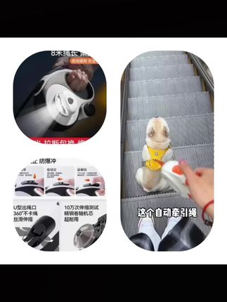 雪山之星狗狗牵引绳大中型犬带灯自动伸缩遛狗金毛狗链防爆冲狗绳#养狗经验分享 #养狗人 #毛孩子