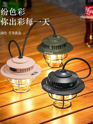 #露营装备 #复古灯具 #户外照明 #防水设计 #营地氛围 探露复古露营灯营地灯坚果灯生活松果灯防水野营照明便携强光高亮