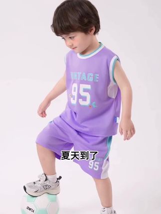 男童篮球服速干薄款宝宝套装夏季背心儿童女孩夏装小童运动球衣潮#童装#童装穿搭#童装搭配