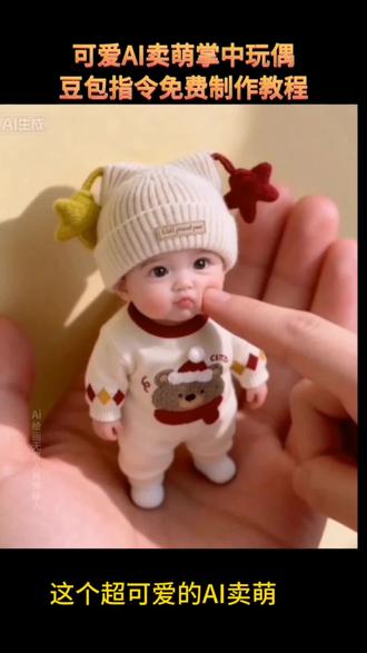可爱超萌ai掌中玩偶免费制作教程#豆包ai #豆包P图已经nextlevel了#萌娃 #可爱超萌