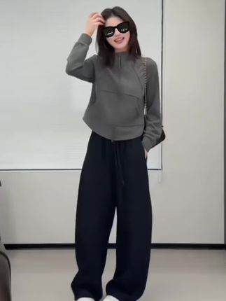 韩版时尚拼接立领纯色外套 休闲设计感洋气百搭#气质显瘦穿搭 #女装 #休闲时尚穿搭