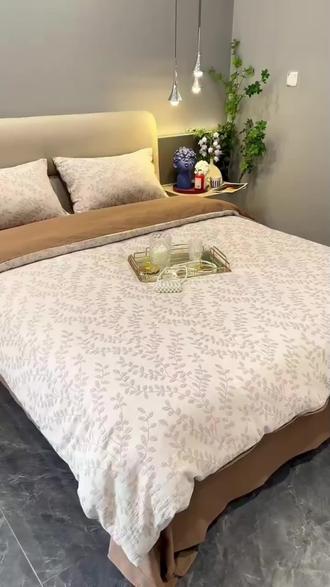 纯棉三层纱床上四件套全棉2026新款轻奢床单被套床笠床品