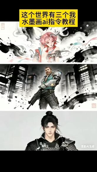 水墨ai指令教程这个世界有三个我#露娜海报 #这个世界有三个我#豆包ai #豆包P图已经nextlevel了#这个世界有三个我怎么制作 这个世界有三个我ai口令