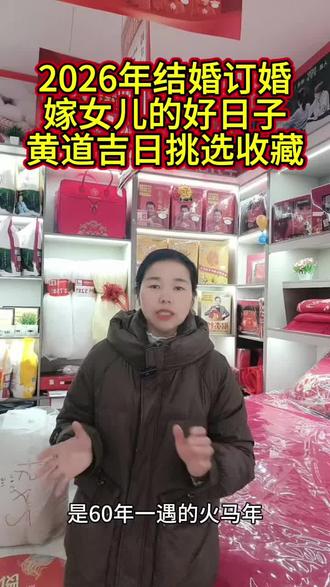 2026年的吉日,适合订婚,娶亲嫁女需要的点赞收藏✨❤️ #黄道吉日挑选收藏
#鸦滩开发区好孝顺囍家纺#鸦滩水囍家纺 #婚嫁选日子#马年结婚 选吉日#家纺床上用品