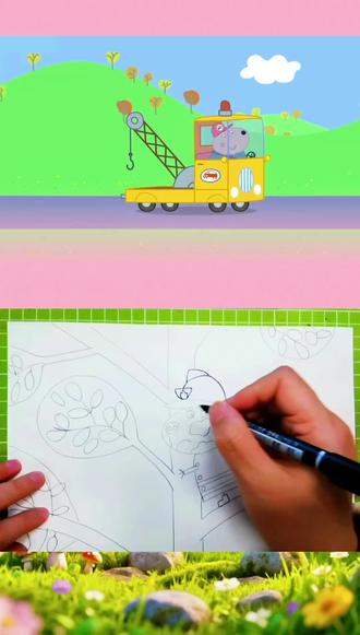 佩奇家族画法#热门 #小猪佩奇动画片简笔画#手绘 #画画 #儿童启蒙