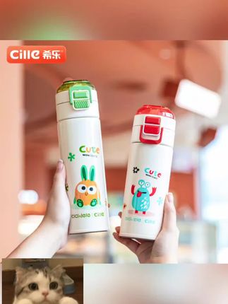 希乐SUS316不锈钢保温杯高颜值可爱保温水杯学生上学杯儿童吸管杯 #好物分享 #热门推荐#抖音
