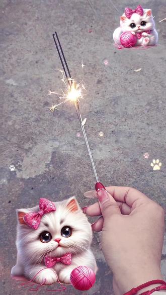 跟抖音学用仙女棒做爱心,还算成功😁